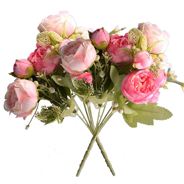 Yelyan 2 Pack Fake Peony Artificial Flowers Pink Flowers Silk Peonies Bouquets For Wedding Home Birthday Party Arrangment Garden DecorationPink