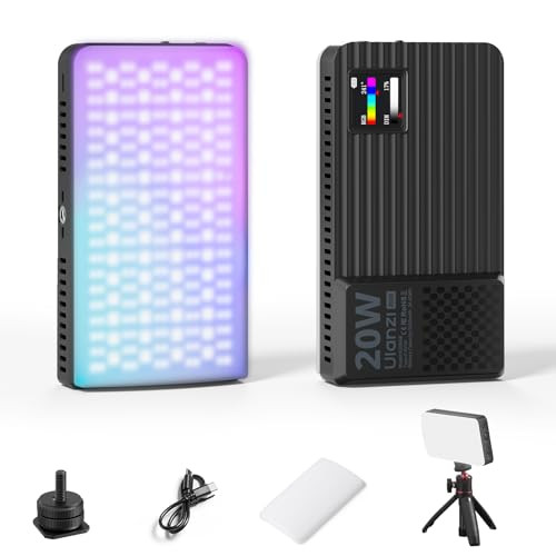 Ulanzi K20 Rgb Video Light 20W Led Camera Light Panel For Photography 18009000K Cri95+ 20 Effects 3300Mah Rechargeable Portable Photo Video Lighting For Dslr Sony Canon Nikon Fuji Vlogging Tiktok