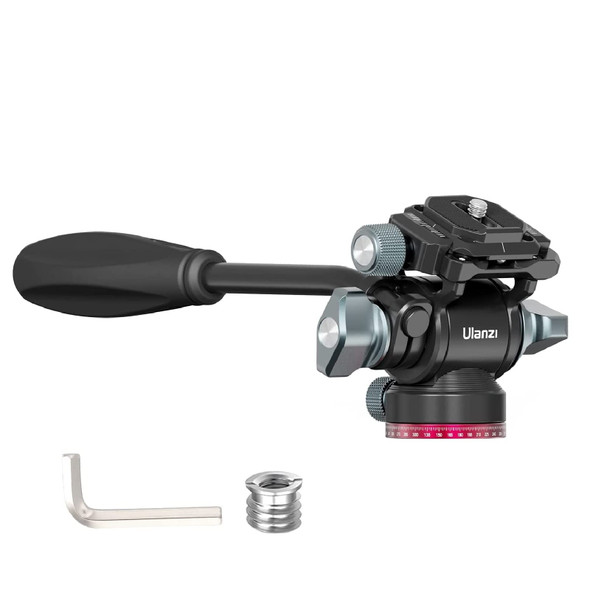 Ulanzi Video Fluid Head For Camera Tripod Ulanzi U190 Mini Pan Tilt Head Small Panoramic Ball Head With Arca Swiss Quick Release Plate Lightweight Filming Equipment For Compact Camera Load Up To 66Lb/3Kg