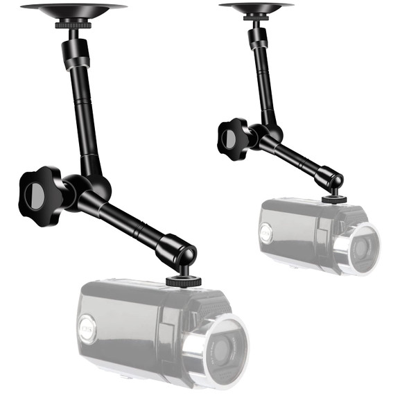 Uyodm 2 Pack Articulating Magic Arm Wall Mount Holder Stand Compatible With Cctv Pov Camcorders Cameras Led Light Video Lamp Dslr Flash Digital Camera Security Cameras