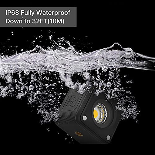 Ulanzi Led Video Light Waterproof Ip68 Camera Lighting Kit Mini Cube With 8 Color Gel Filters Dimmable Portable Fill Photography Light 5500K Cri95+ For Dslr Camera Sony Canon Nikon Action Camera