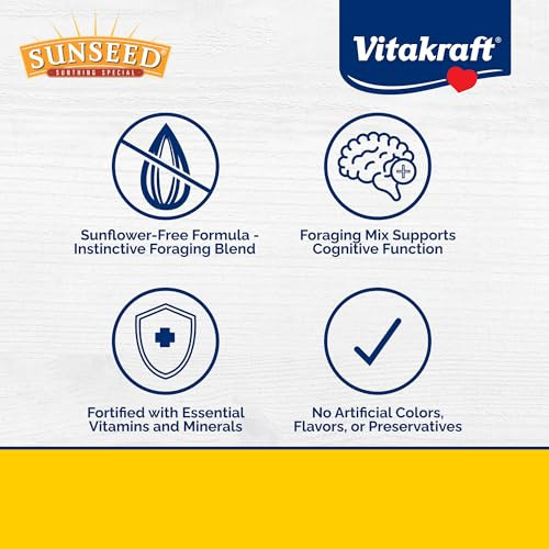 Vitakraft Sunseed Vita Prima Safflower Formula Parrot Food For Medium And Large Birds 4 Lb Bag With Seeds Grains Fruits And Veggies For Wholesome Daily Nutrition Your Parrot Is Family