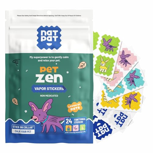 The Natural Patch Co Natpat Pet Zen Calming Patches For Dogs NonMedicated 24 Count Plant Based Essential Oils Stress Relief For Travel Fireworks and Anxiety StickOn Design For Collars Or Pet Lockets