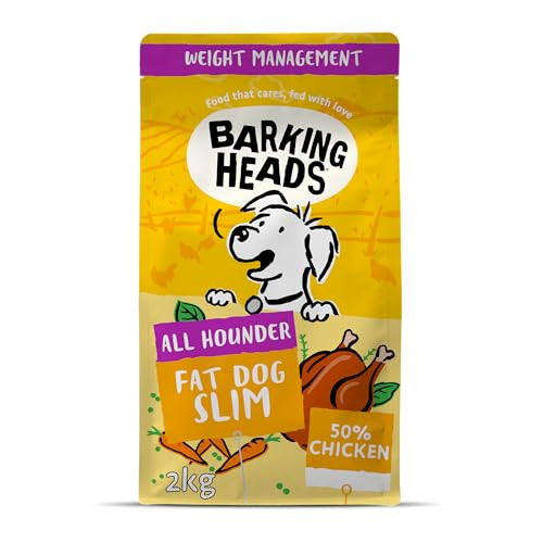 Barking Heads Complete Dry Dog Food 2Kg Adult All Hounder Fat Dog Slim Chicken Natural Low Fat Weight Management For Overweight Dogs Vet Approved Made With Natural Ingredients 30% Less Fat Rich In SlowRelease Carbs No Nasties Or Fillers
