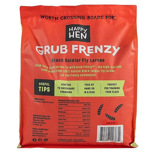 Happy Hen Treats Grub Frenzy North American 5 Pounds All Natural Dried Bsfl For Backyard Poultry