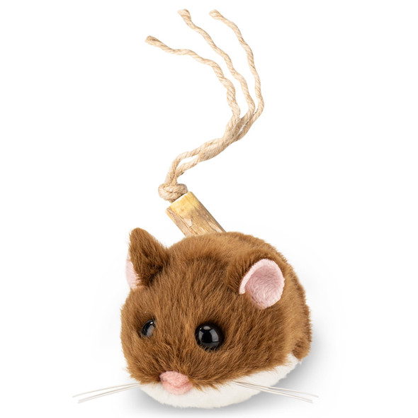 Migipaws Interactive Migimouse Cat Toy 360 Rolling and Spin With Mesh Plastic Tail For Indoor Cats Smart Motion Sensor Realistic Squeak Rechargeable Plush Kitten ToyGrey