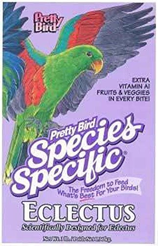 Pretty Bird International Bpb78318 Species Specific Special Eclectus Food 8Pound SpeciesSpecific Eclectus Formula MiniSized Pellets 16% Protein 6% Fat Contains Fructose 8 Lb Bag