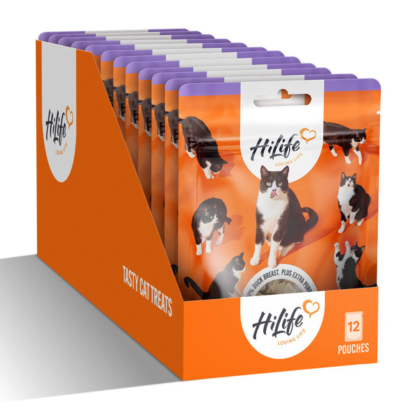 Hilife Duck Treats ItS Only Natural Cat Treats 100% Duck Breast 100% Natural Grain 12 Bags X 10G