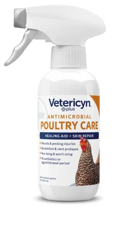 Vetericyn Plus Poultry Care Spray Healing Aid And Skin Repair For Chicken Wounds Pecking Injuries Bumblefoot Vent Prolapses And More 8 Ounces