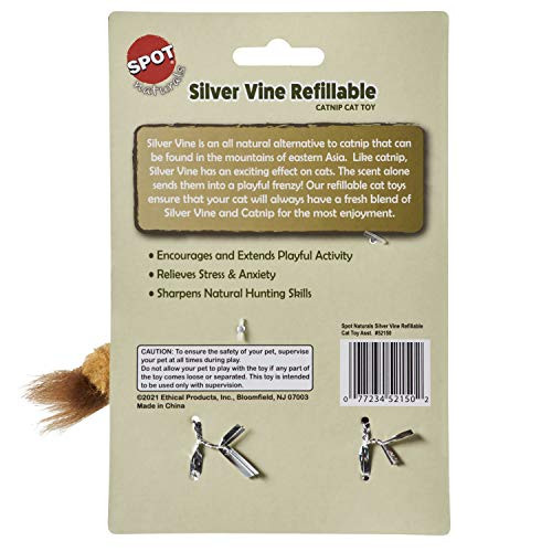 Spot Naturals Silver Vine Refillable Cat Toy With Catnip