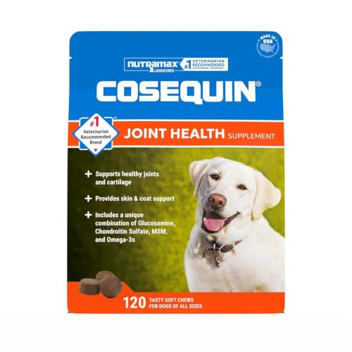 Nutramax Laboratories Cosequin For Dogs Joint Health Supplement Contains Glucosamine Plus Chondroitin Msm And Omega3S Supports Joint And Skin And Coat Health Soft Chews 120 Count