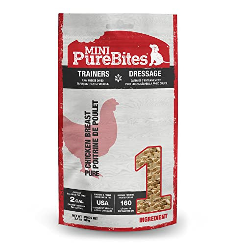Purebites Mini Chicken Breast Freeze Dried Dog Treats 1 Ingredient Made In Usa 21Oz