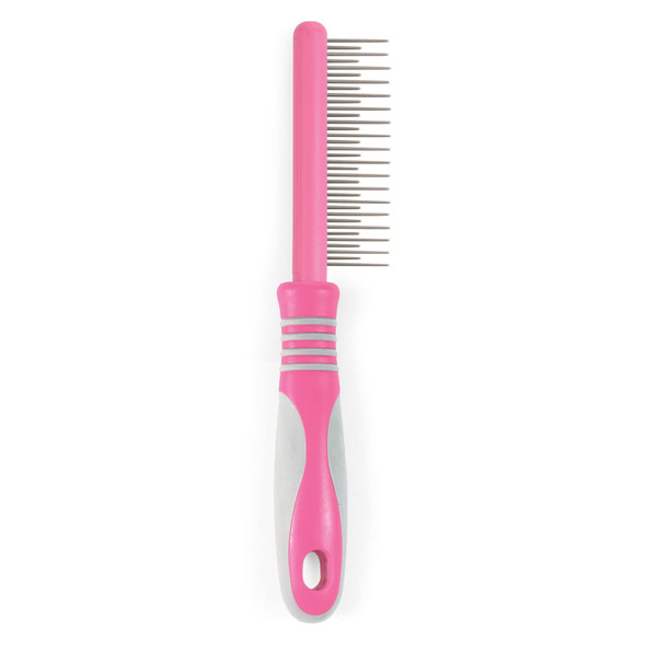 Ancol Ergo Cat Moulting Comb Pink Grooming Tool For Long Haired Cats Detangles Removes Loose Hair And Detects Fleas Easy To Use Pet Care Accessory