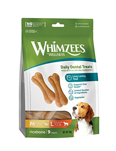 Whimzees Rice Bone Dog Chew Treat One Size Multicolored