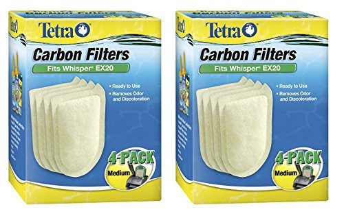 Tetra Whisper Ex Carbon Filter Replacement Cartridge Medium Fits Ex20 2X4Pk Packaging May Vary