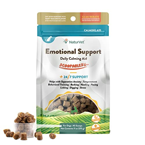 Naturvet Scoopables Emotional Support For Dogs Daily Calming Aid Promotes 24/7 Normal Calm Behavior Hickory Smoked Bacon Flavored 11Oz Bag
