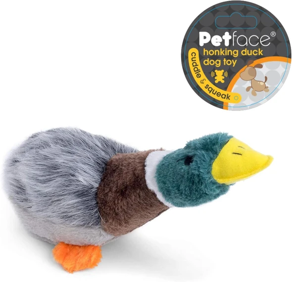 Petface Honking And Squeaky Duck Plush Dog Toy
