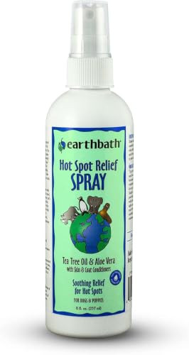 Earthbath Hot Spot Relief Spray Tea Tree Oil Hot Spot Treatment For Dogs Best Dog Shampoo For Itching and Skin Conditions Made In Usa Cruelty Itch Relief For Dogs 8 Oz 1 Pack