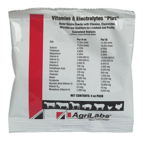 Agrilabs 00200453 Vitamins and Electrolytes Plus 4Oz Packet