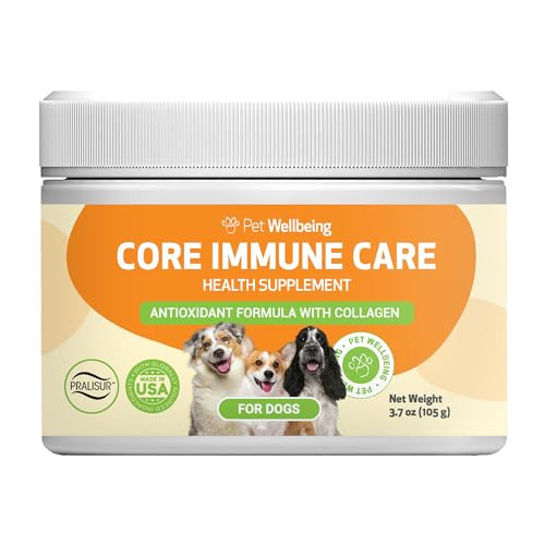 Pet Wellbeing Core Immune Care For Dogs Daily Antioxidants 105 G Nasc and VetFormulated Powder With Collagen Glutathione and Taurine For Antioxidant Protection and Daily Immune Support