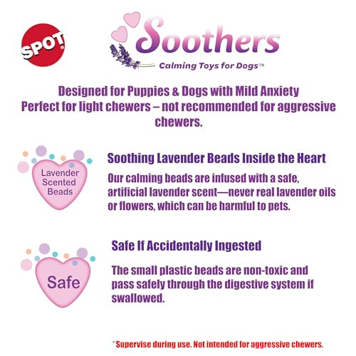 Spot Soothers Warm Hug Pal 10In Plush Microwavable Calming Dog Toy With Lavender Scent and Squeaker Separation Anxiety and Sleep Aid For Medium and Large Dogs