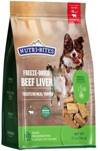 Tomo Wellness Nutribites Freeze Dried Liver Treats For Dogs and Cats HighProtein Single Ingredient Freeze Dried Dog Treats Beef Liver Proudly Made In Canada 27 Oz High Protien Natural Grain