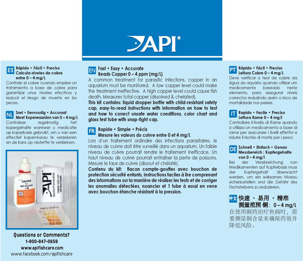 Api Copper Test Kit 90Test Aquarium Water Test Kit