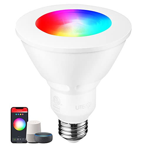 Torchstar Par30 Wifi Smart Spotlight Bulbs Rgb Led Color Changing Light 10W Google Assistant Alexa Compatible 60W Equivalent 2000K5000K Tunable White Cct E26 Base No Hub Required
