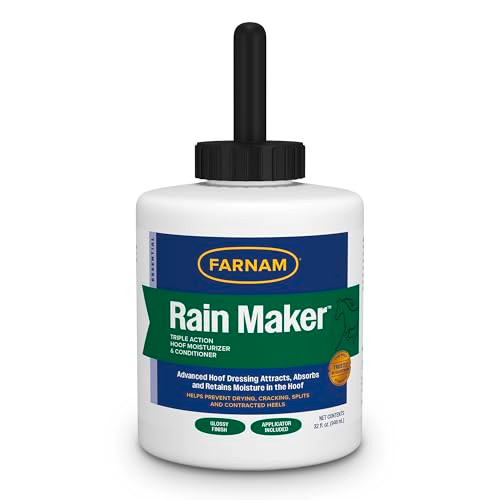Farnam Rain Maker Triple Action Hoof Moisturizer and Conditioner Protection Against Dry Weather Cracks Splits Contracted Heels 32 Fl Oz