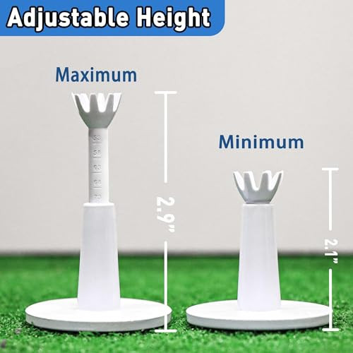 The Golfer Store Adjustable Golf Tees Essential Accessories For Men Unbreakable and Durable No Need To Repeatedly Pick Up 3 Pack White