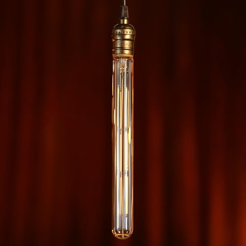 Torchstar Led Vintage Filament Bulb T300 9W 1169Inch Long Tubular Edison Light Bulbs E26 Base Dimmable T10 Filament Decorative Bulb For Wall Lamp Amber 2000K Soft Warm Etl/Fcc Pack Of 4