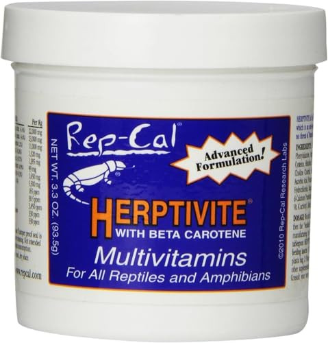 RepCal 52299 Srp00300 Herptivite Multivitamin And Mineral Powder Reptile/Amphibian Supplement 33 Oz