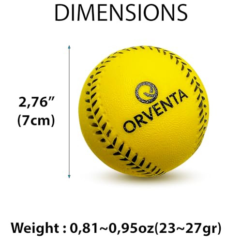Orventa Soft Foam Baseballs Safe Indoor and Outdoor Practice Baseballs For Hitting Safety Baseball For Kids and Teenagers With Wrist Sweatbands Training Foam Balls For Hitting Throwing and Catching 12 Pack