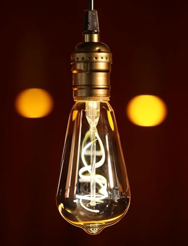 Torchstar Led Vintage Edison Bulbs 2W St64 Led Light Bulb Dimmable E26 Base Antique Flexible Filament Bulbs Decorative Light Bulbs For Pendant Light 4000K Cool White Gray Pack Of 6
