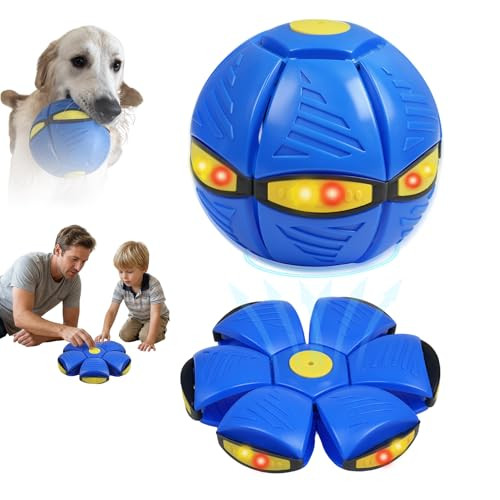 Ynipanda Magic Bouncing Ball For Kids 3In1 Pop Up Flying Saucer Ball With 6 Led Lights Glow In The Dark Interactive Pop Up Ball Toy For Boys Girls Indoor Outdoor Fun Blue