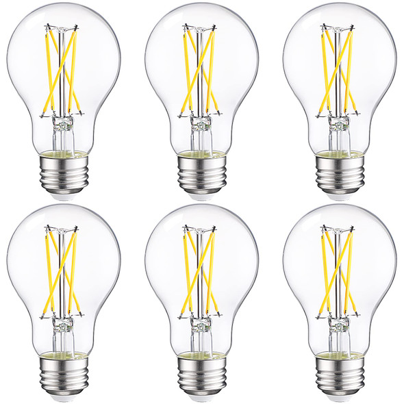 Torchstar 12Pack A19 Led Filament Light Bulbs Dimmable 7W 800Lm 60W Equivalent Led Vintage Light Bulbs 2700K E26 Base Ul and Doe Listed Classic Clear Edison Light Bulb For Home