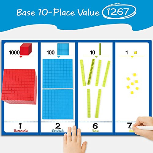 Torlam 131 Pcs Base Ten Blocks For Math Place Value Blocks Plastic Base 10 Math Manipulatives 1St Grade Math Counters Math Cubes Counting Cubes For Kids Kindergarten Math