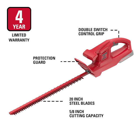 POWERWORKS 20V 20 Inch Cordless Hedge Trimmer Electric Grass Trimmer, Dual Action Blade & 5/8" Cutting Capacity, XB 2Ah Battery and Charger Included ,for Bush Lawn and Garden POWERWORKS 20V 20 Inch Cordless Hedge Trimmer Electric Grass Trimmer, Dual Action Blade & 5/8" Cutting Capacity, XB 2Ah Battery and Charger Included ,for Bush Lawn and Garden