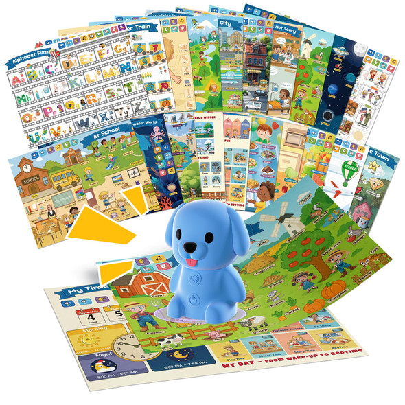 Qutz Talking Pen Book Set Learn To Read Sound Learning Toys With 8 Tap To Read 600+ Words and Fun Facts 6 Phonics Story 700+ Games Educational Toy For Kids 3+ Cardboard Version