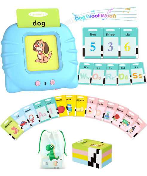Aullsaty Talking Flash Cards For Toddlers 13 Upgraded 248 Sight Words Montessori Speech Therapy Toy Autism Sensory Educational Learning Toys Birthday Gifts For Boys Girls Green