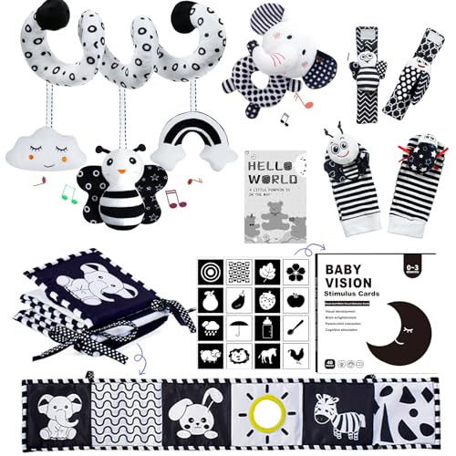 Starrykids Black And White Sensory Toys For Babies Montessori Toys For Babies High Contrast Baby Toys For Toddlers Kids Early Learning Newborn Brain Development Toys Baby Gifts