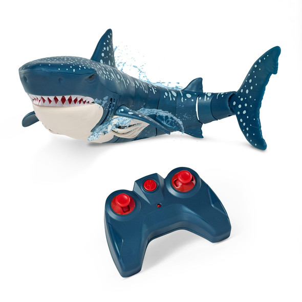Terra By Battat Remote Control Shark Toy For Bath and Pool Play Electronic Great White Shark With Realistic Movement Water Fun For Kids 6+ Years
