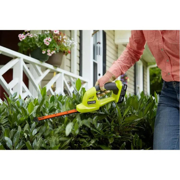Ryobi 18-Volt Lithium-Ion Cordless Grass Shear and Shrubber Trimmer - 1.3 Ah Battery and Charger