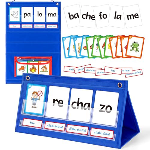 Torlam Spanish Learning Word Building Pocket Chart For Kids Spanish Vocabulary Games Toddler Flash Cards Sight Words Flashcards Languages Spelling Reading Phonics Games For Kindergarten Preschool