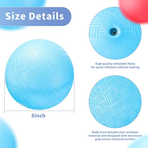 Civaner 2 Pack 5 Inch Dodgeball Balls Red and Blue Playground Dodgeballs Small Playground Ball For Kids Teens Adults Pvc Gym Sports Ball For Outdoor Yoga Four Square Pe Games Recess Exercise Play