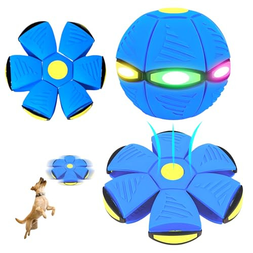 Daimeitec Magic Bouncing Ball Magic Metaball Children Bouncing Ball ParentChild Interaction Dual Form Freely Switchable Magic Metaball Flying Saucer With 6 Light Blue