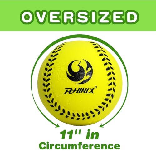 Phinix 11 Inch Foam Softball 4 Pack Yellow And Green