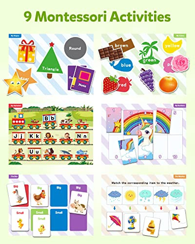 Coogam Preschool Magnetic Busy Book 9 Themed Stickers Toys Fine Motor Skills Learning Binder Quiet Book Montessori Toys For Kids Toddlers Home Kindergarten