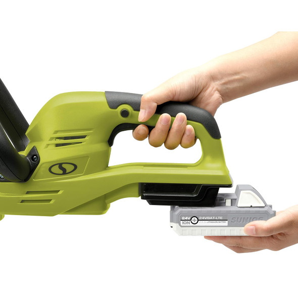 Sun Joe HJ605CC Cordless 2-in-1 Grass Shear + Hedge Trimmer w/Extension Pole, Green & SBJ597E 6-Amp 155 Mph Electric Leaf Blower