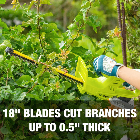 Sun Joe HJ604C-RED 7.2V Cordless 2-in-1 Grass Shear, Hedge Trimmer, Red
